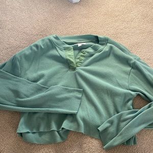 Nordstom Womens Small Sage Green Waffle Knit Sweater